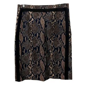 Diane Von Furstenberg DVF Marta Framed Pencil Skirt Python Knee Length Size 10